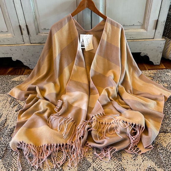 New Bohemian Stripped Fringed Blanket Cardigan Sweater Wrap Top Shawl - Picture 5 of 11